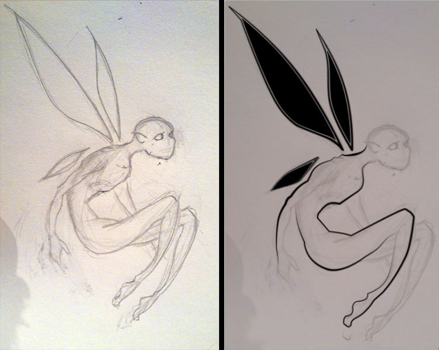 in progress fairy sketch